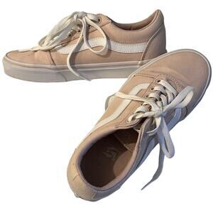 Vans Sneakers Womens Size 8.5 Pink Low Top Platform Lace Up Fabric UK 6 EUR 39